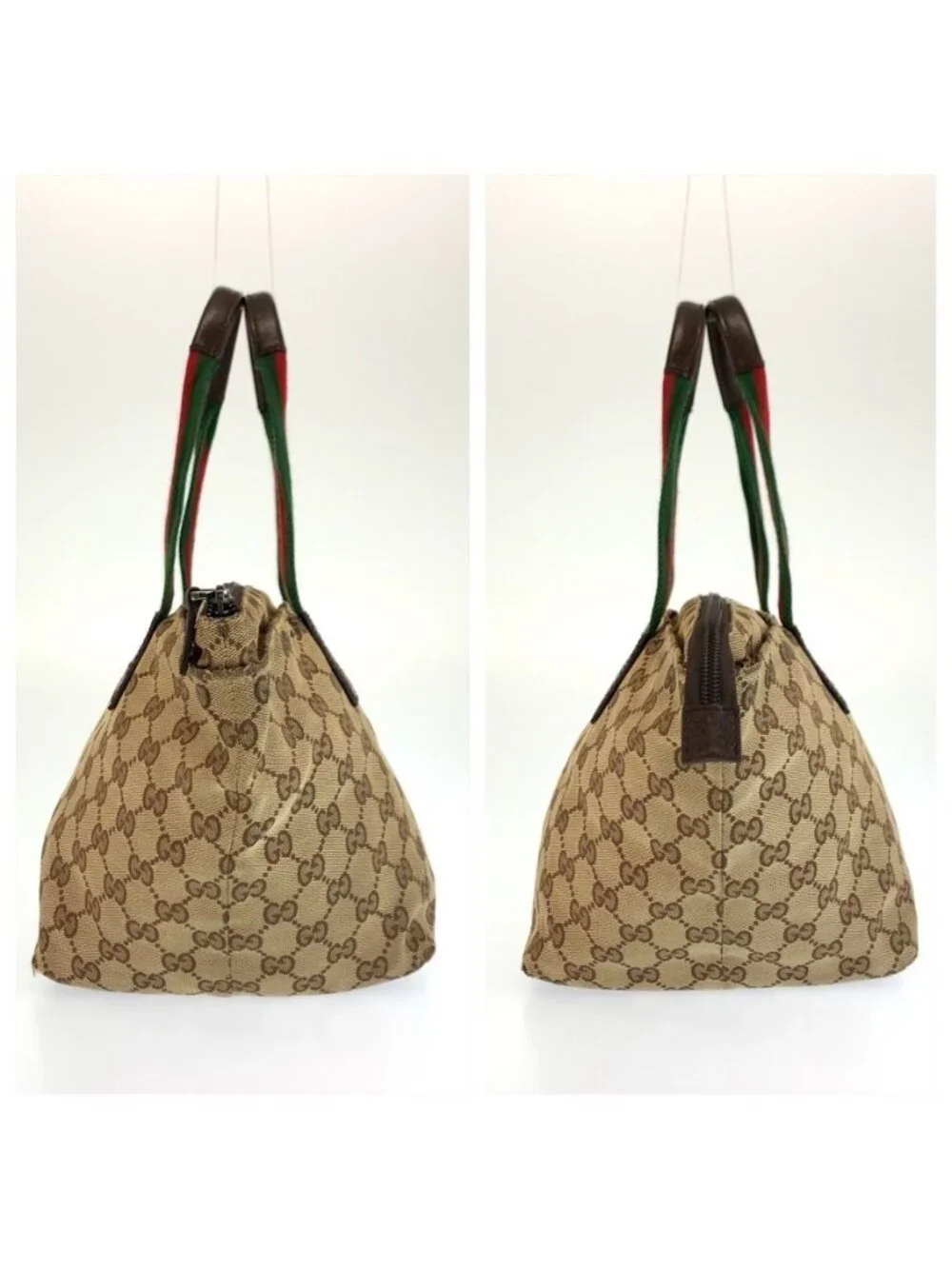 Gucci Sherry Line Beige Brown GG Canvas Tote